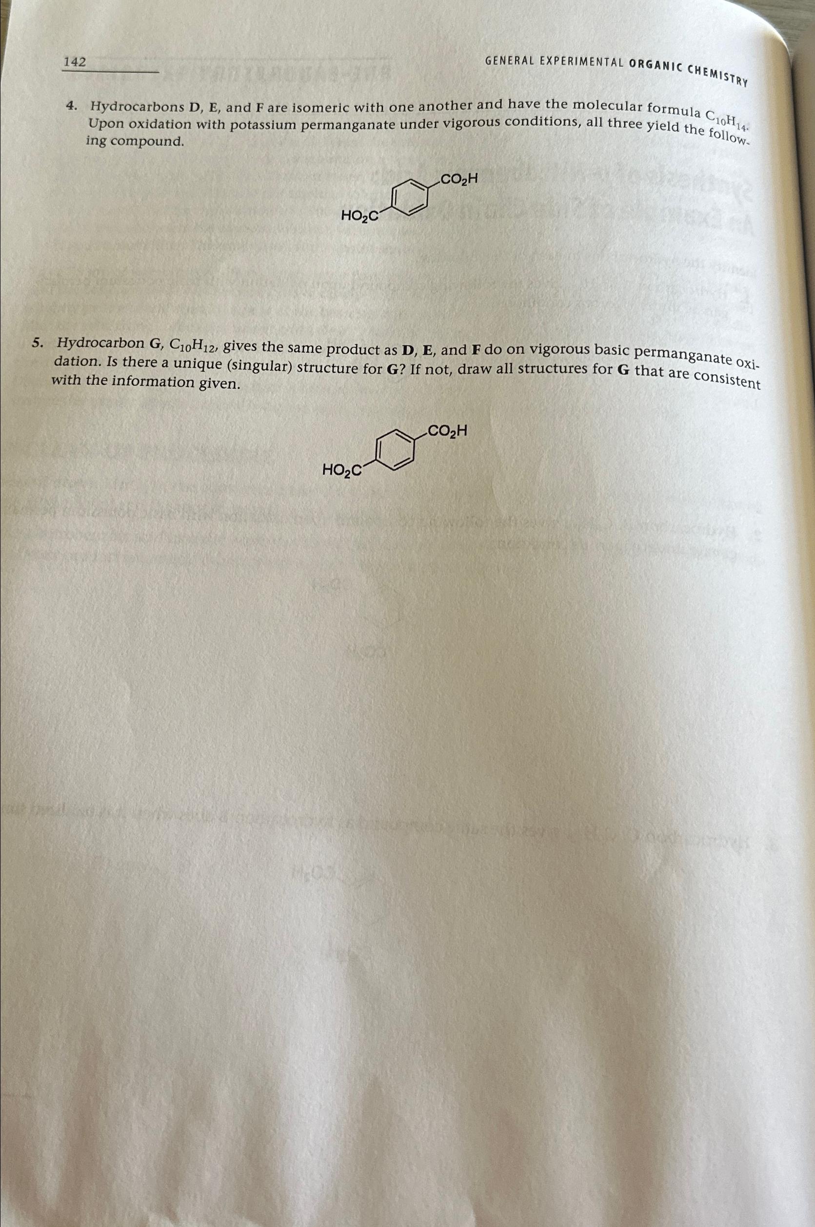 Solved 142GENERAL EXPERIMENTAL ORGANIC CHEMISTRY4. | Chegg.com