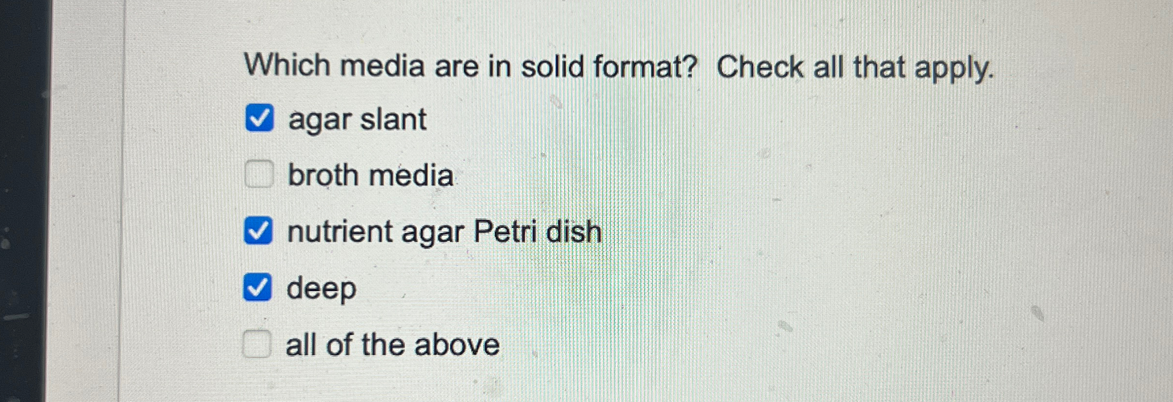 Solved Which media are in solid format? Check all that | Chegg.com