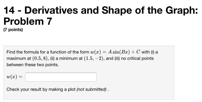 Solved 14 - Derivatives and Shape of the Graph: Problem 7 (7 | Chegg.com