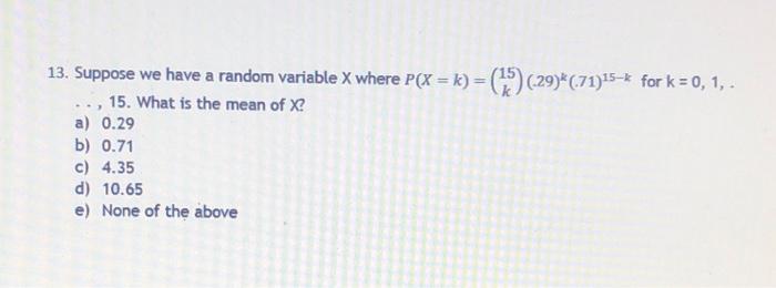 Solved Exercise \#2: Suppose we have a random variable X