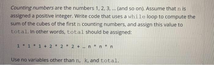 Solved Counting numbers are the numbers 1,2,3,… (and so on). | Chegg.com image.