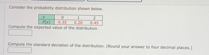 Solved Consider the probability distribution shown below. х | Chegg.com