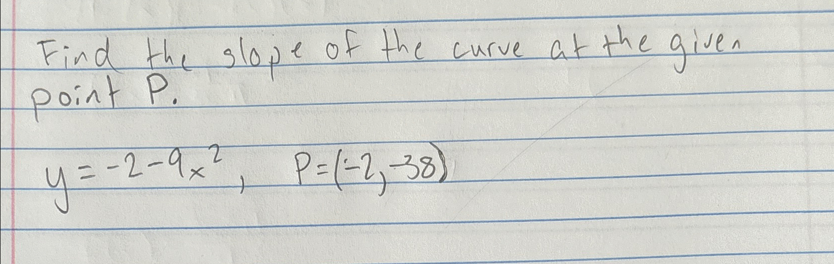 Solved Find the slope of the curve at the given point | Chegg.com