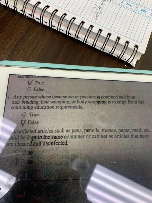 . ce Tee, no es True False 1. Any person whose occupation or practice is confined solely to hair braiding, hair wrapping, or