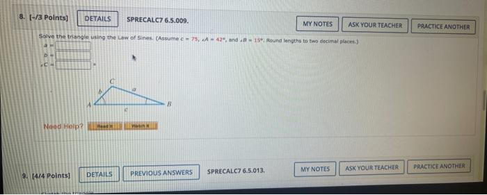 Solved 8. [−/3 Points ] SPRECALC7 6.5.009. PRACTKE ANOTHER a | Chegg.com