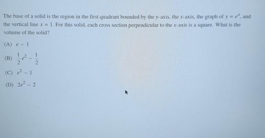 Solved The Base Of A Solid Is The Region In The First | Chegg.com