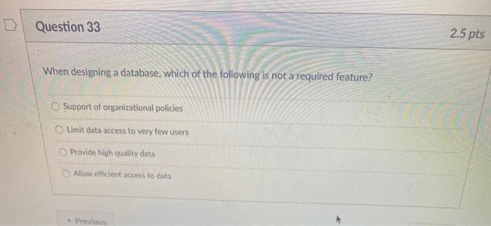 Solved Question 40 2.5 pts Which of the following types of | Chegg.com