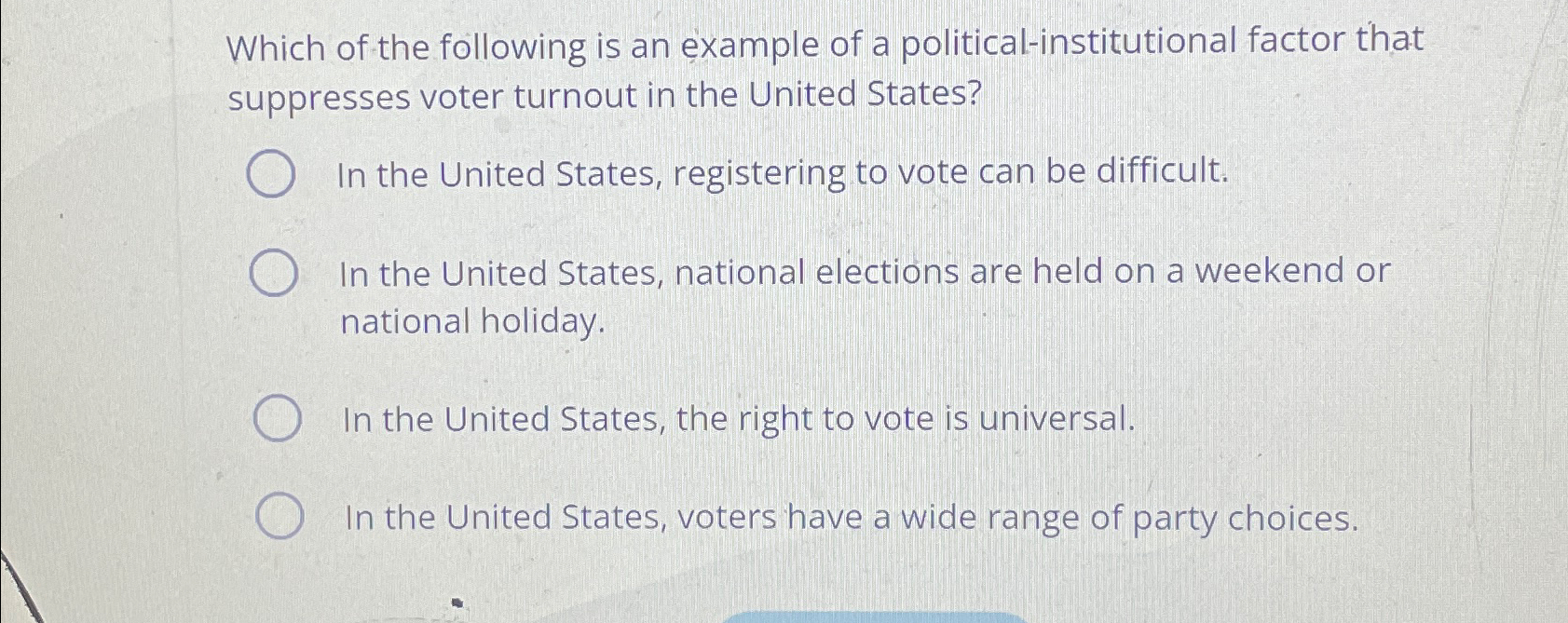 Solved Which of the following is an example of a | Chegg.com