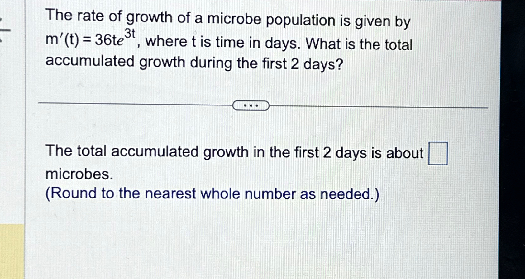 Solved The rate of growth of a microbe population is given | Chegg.com