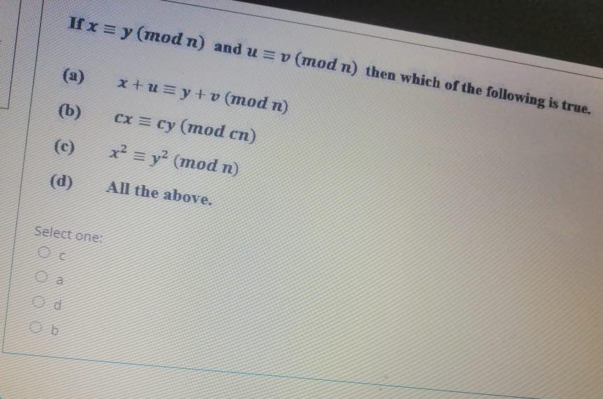 Solved Solve 11x 14 Mod 22 A 10 B 6 C 15 D Has Chegg Com