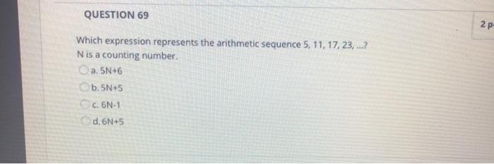 Solved QUESTION 69 2 p Which expression represents the | Chegg.com