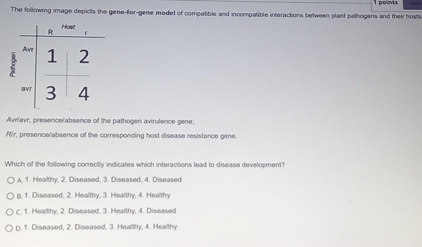 Solved The Following Image Depicts The Gene-for-gene Model | Chegg.com