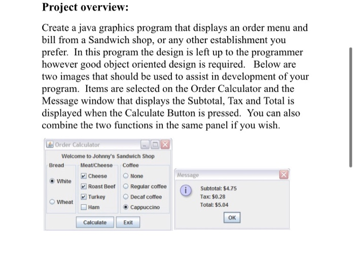Solved Project overview: Create a java graphics program that | Chegg.com