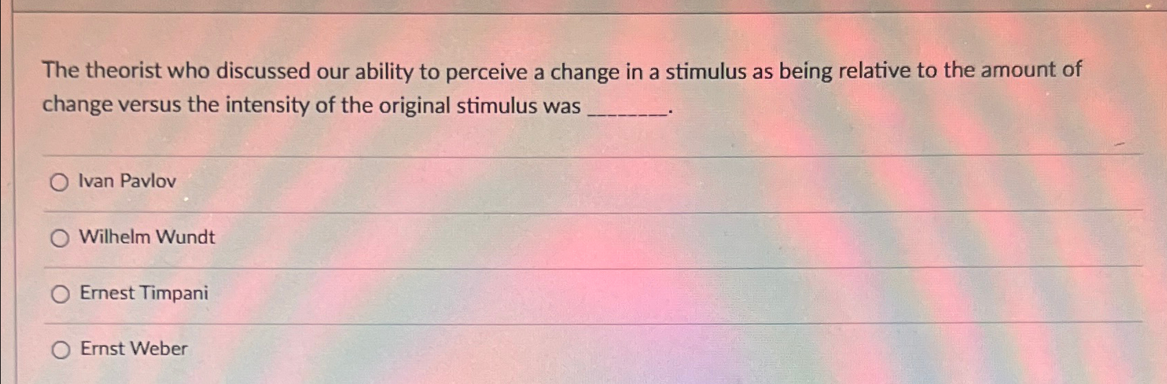 Solved The theorist who discussed our ability to perceive a | Chegg.com