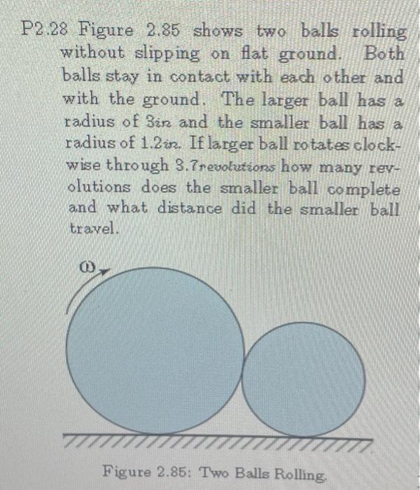 Solved P2.28 Figure 2.85 shows two balls rolling without