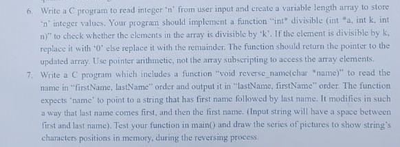 Solved 6. Write a C program to read integer 'n' from user | Chegg.com