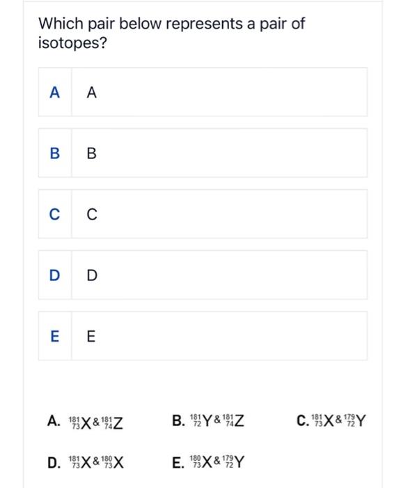 Which pair below represents a pair of isotopes?