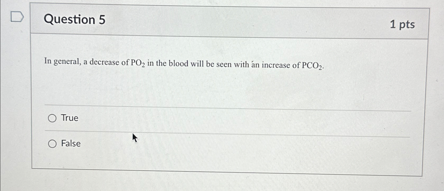 Solved Question 51 ﻿ptsIn general, a decrease of PO2 ﻿in the | Chegg.com