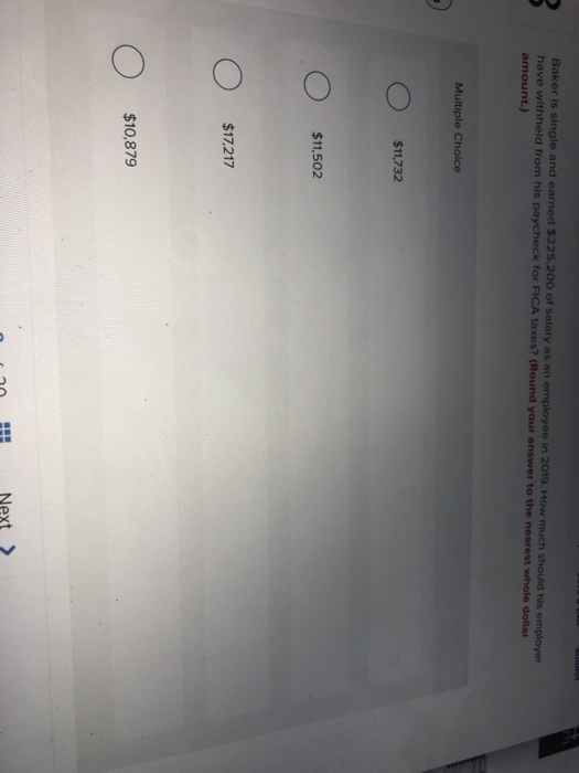 Solved Baker is single and earned 225,200 of salary as an