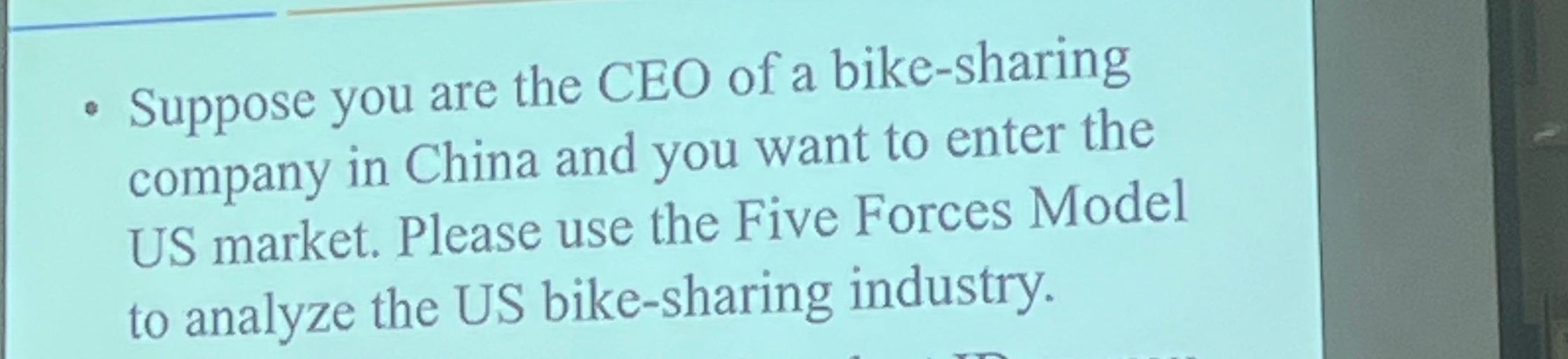Solved Suppose you are the CEO of a bike-sharing company in | Chegg.com