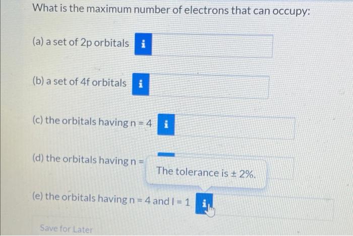 Solved What Is The Maximum Number Of Electrons That Can Chegg Com   Image