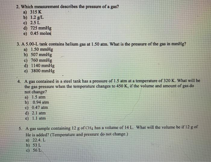 Solved 2. Which measurement describes the pressure of a gas 