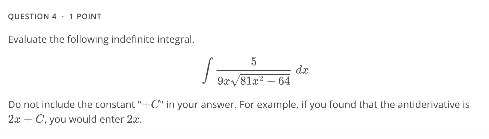 Solved QUESTION 4 - 1 ﻿POINTEvaluate the following | Chegg.com