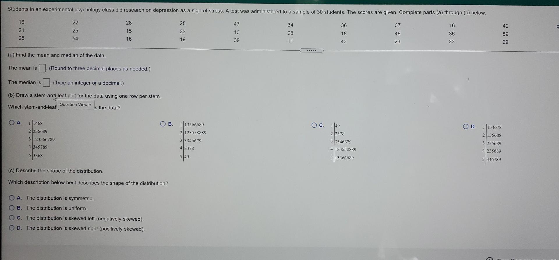 students in an experimental psychology class did research on depression