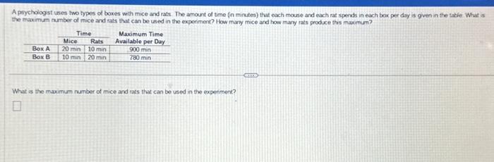 Solved A prychologst unes two types of boxes with mice and | Chegg.com
