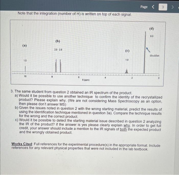 Solved Note that the integration (number of H ) is written | Chegg.com