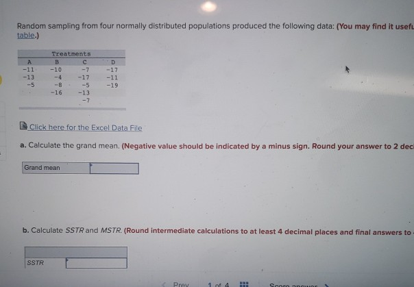 Solved Random Sampling From Four Normally Distributed | Chegg.com