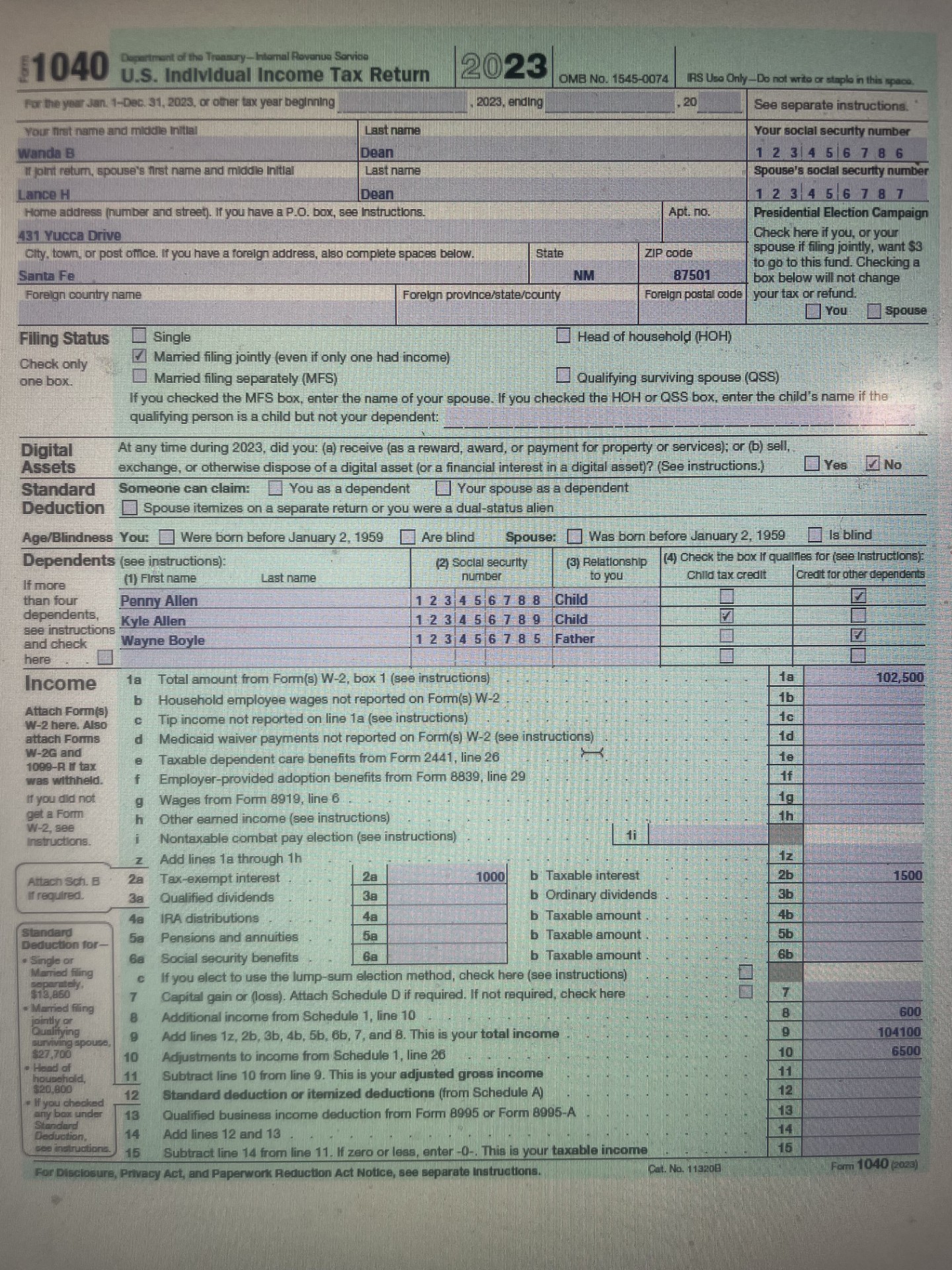 ILance H. ﻿and Wanda B. ﻿Dean are married and live at