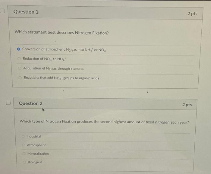 Solved Which statement best describes Nitrogen Fixation? | Chegg.com