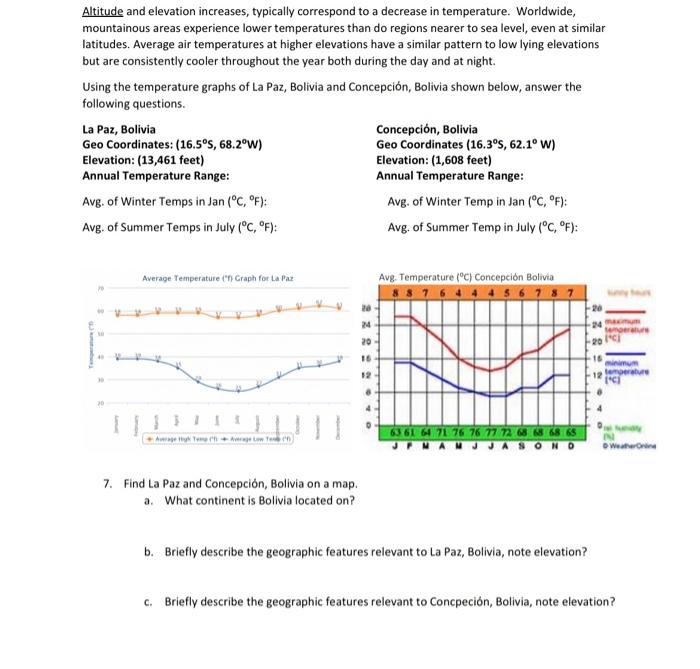 Solved Altitude and elevation increases, typically | Chegg.com