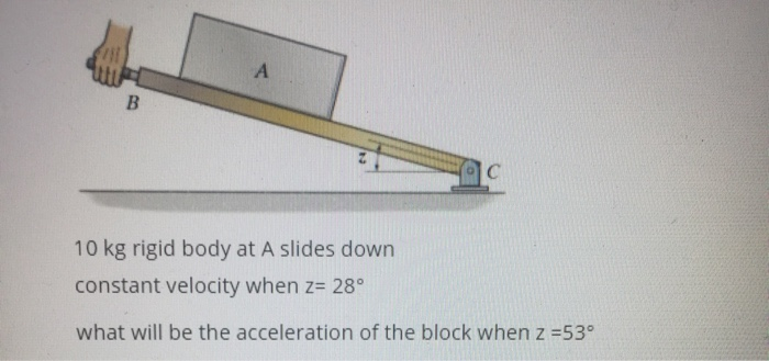 Solved А B 10 Kg Rigid Body At A Slides Down Constant | Chegg.com