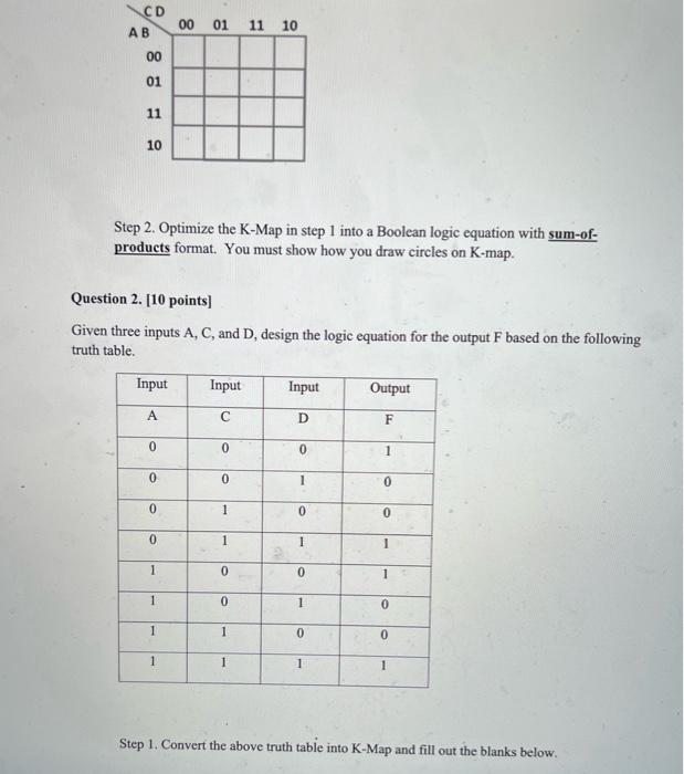 Solved Given Four Inputs A, B, C, And D, Design The Logic | Chegg.com