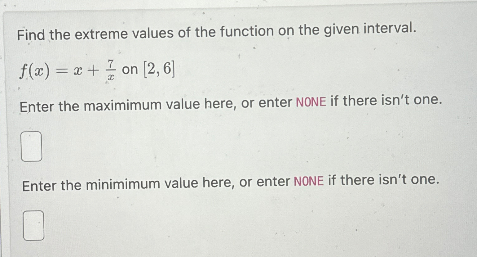Solved Find the extreme values of the function on the given | Chegg.com
