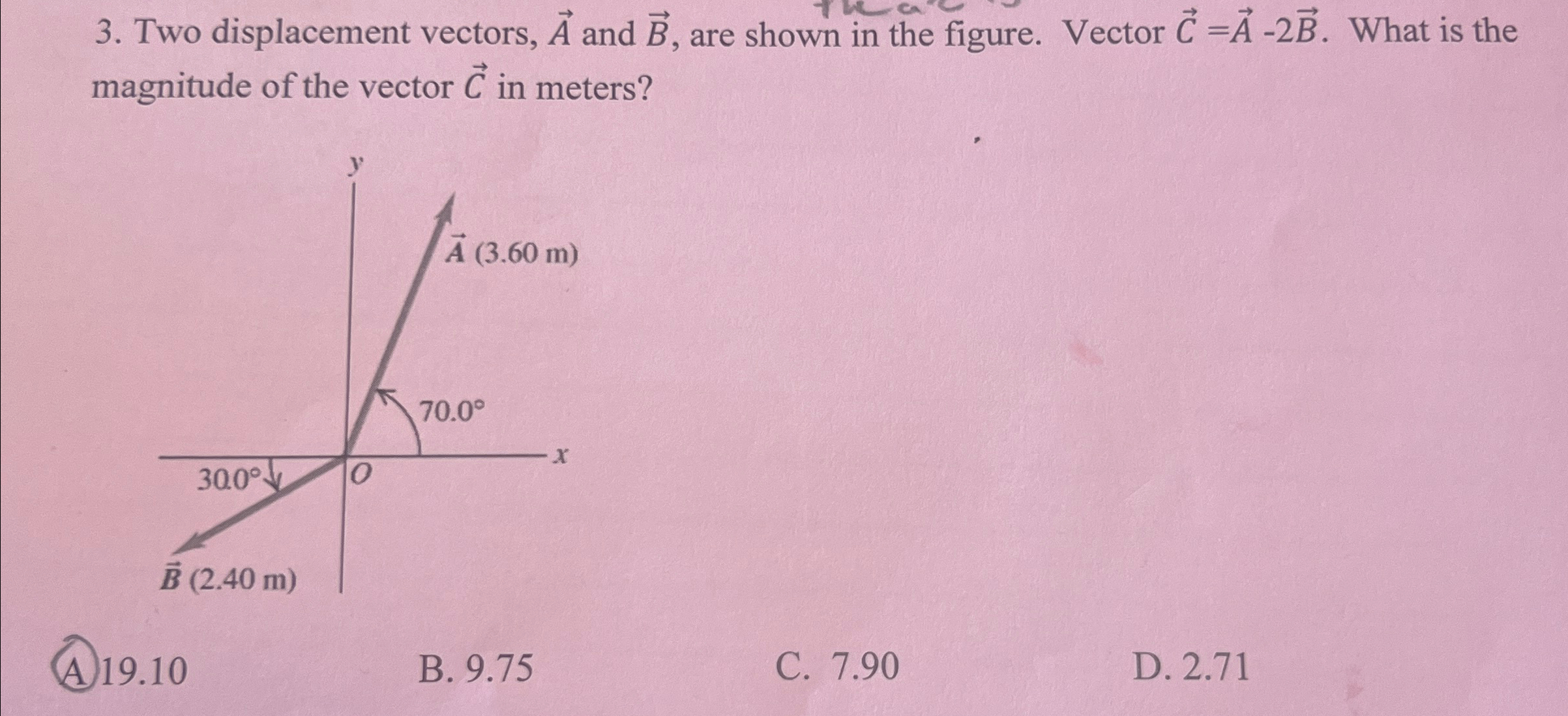 Solved Two displacement vectors, vec(A) ﻿and vec(B), ﻿are | Chegg.com