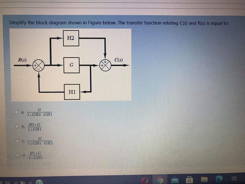 Solved Simplify the block diagram shown in Figure below. The | Chegg.com