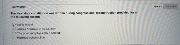 Solved 1 points Save Answer QUESTION 2 The New state | Chegg.com