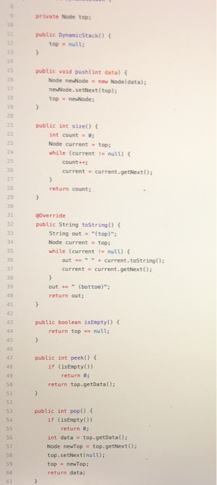 Solved JAVA: Postfix evaluation. Finish the methods | Chegg.com