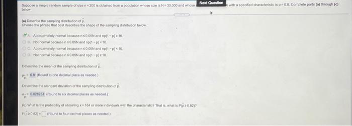 Solved Describe the sampling distribution of p. Assume the | Sns-Brigh10