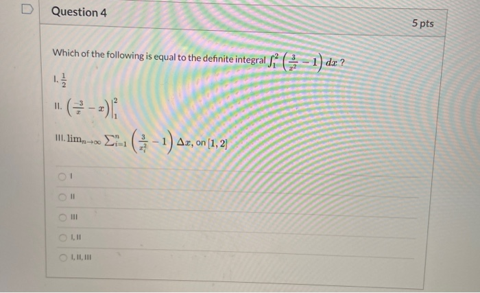 Solved Question 4 5 pts Which of the following is equal to | Chegg.com