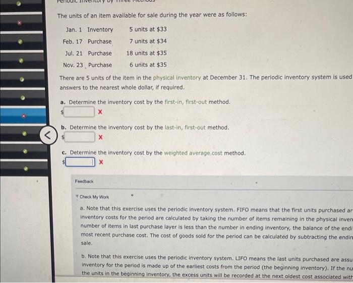 Solved Periodic Inventory Using FIFO, LIFO, And Weighted | Chegg.com