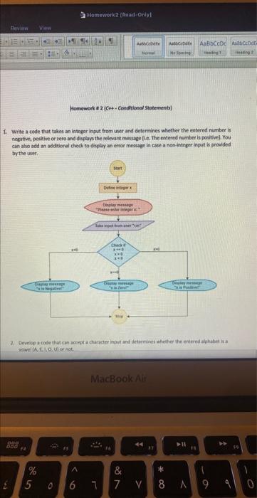 Solved 1. Write a code that takes an intrger input from uner | Chegg.com