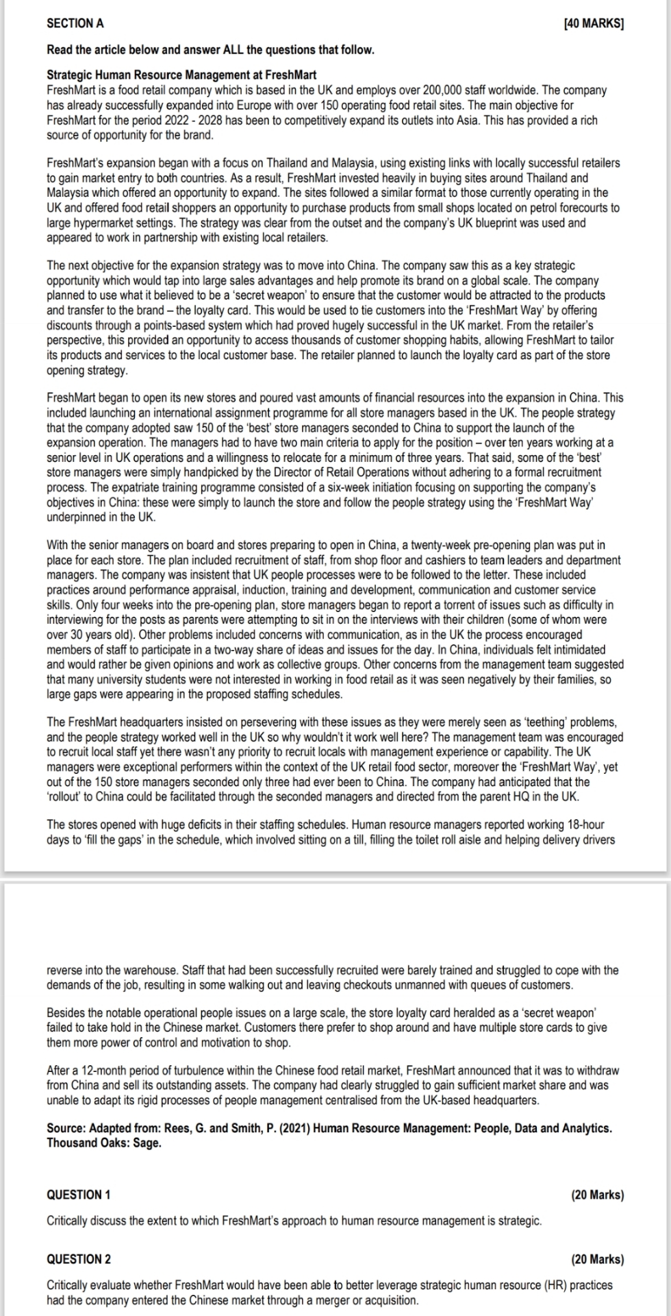 Solved SECTION A[40 ﻿MARKS]Read the article below and answer | Chegg.com