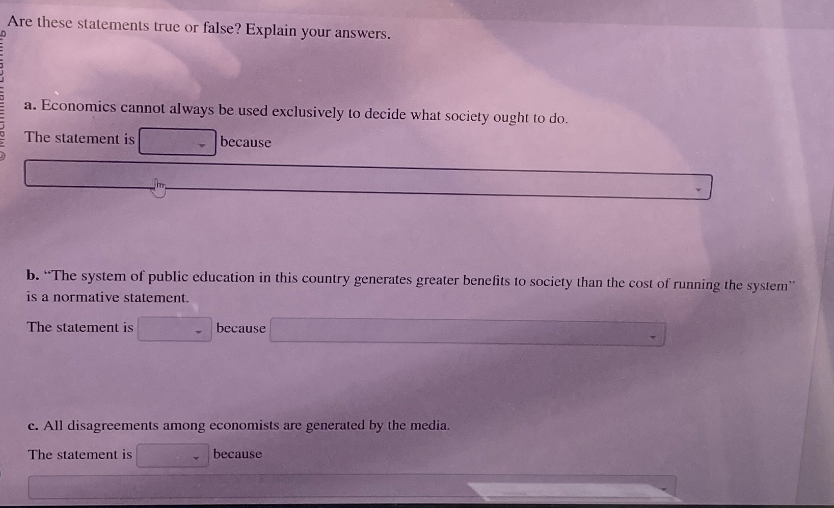Solved Are these statements true or false? Explain your | Chegg.com
