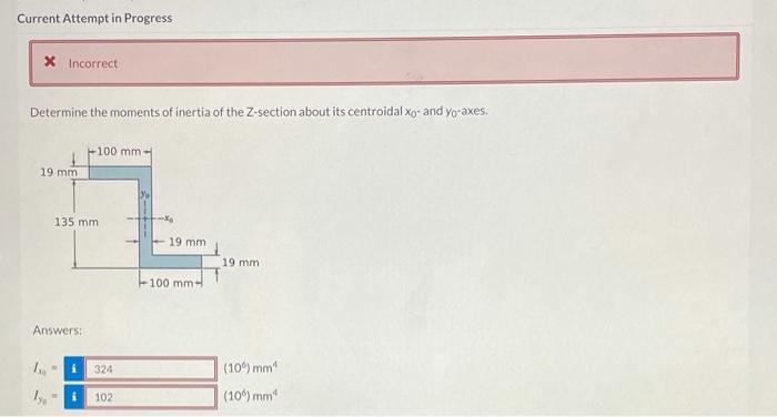 Solved Current Attempt in Progress X Incorrect Determine the | Chegg.com