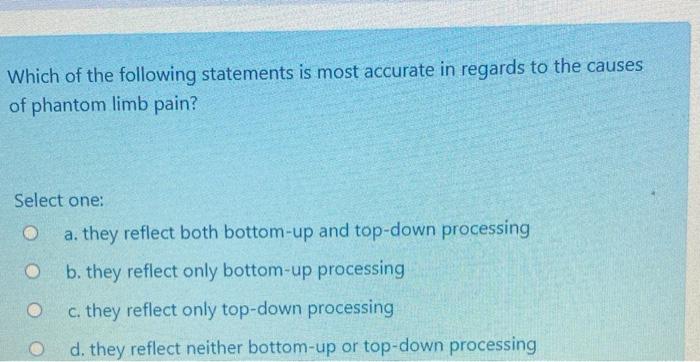 Solved Which of the following statements is most accurate in | Chegg.com