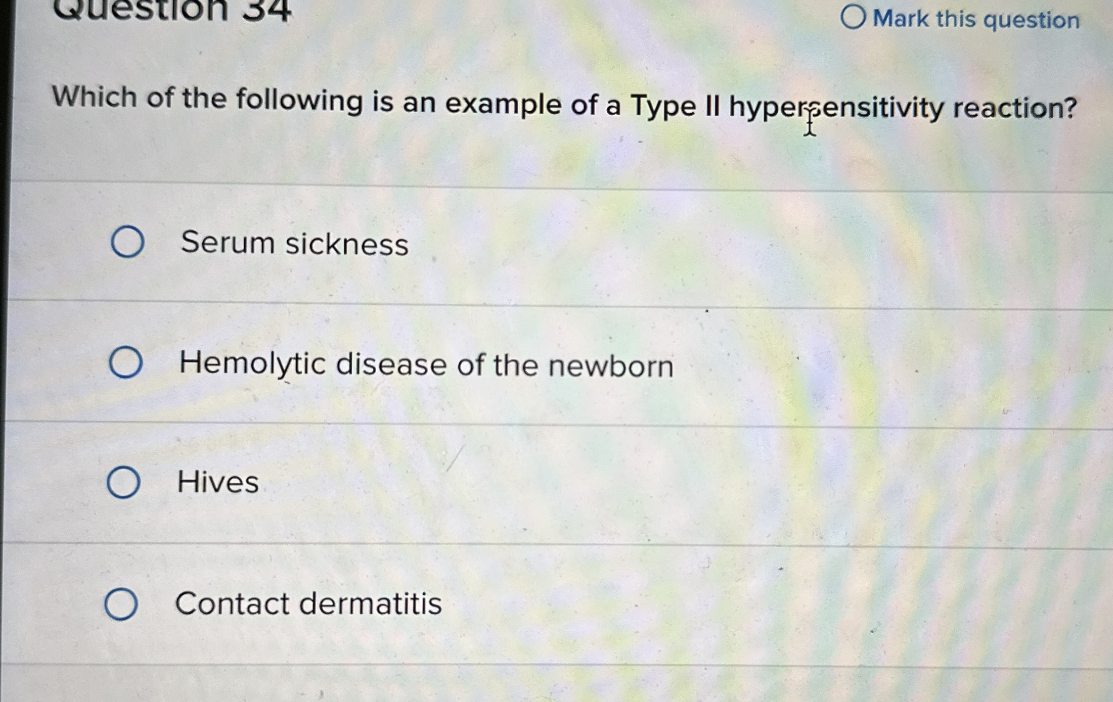 Solved Which Of The Following Is An Example Of A Type II Chegg Com